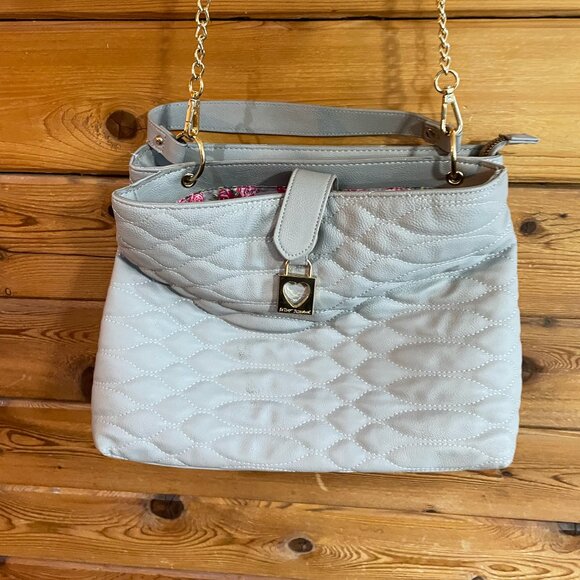 Betsey Johnson gray work tote shoulder Bag - Picture 1 of 12